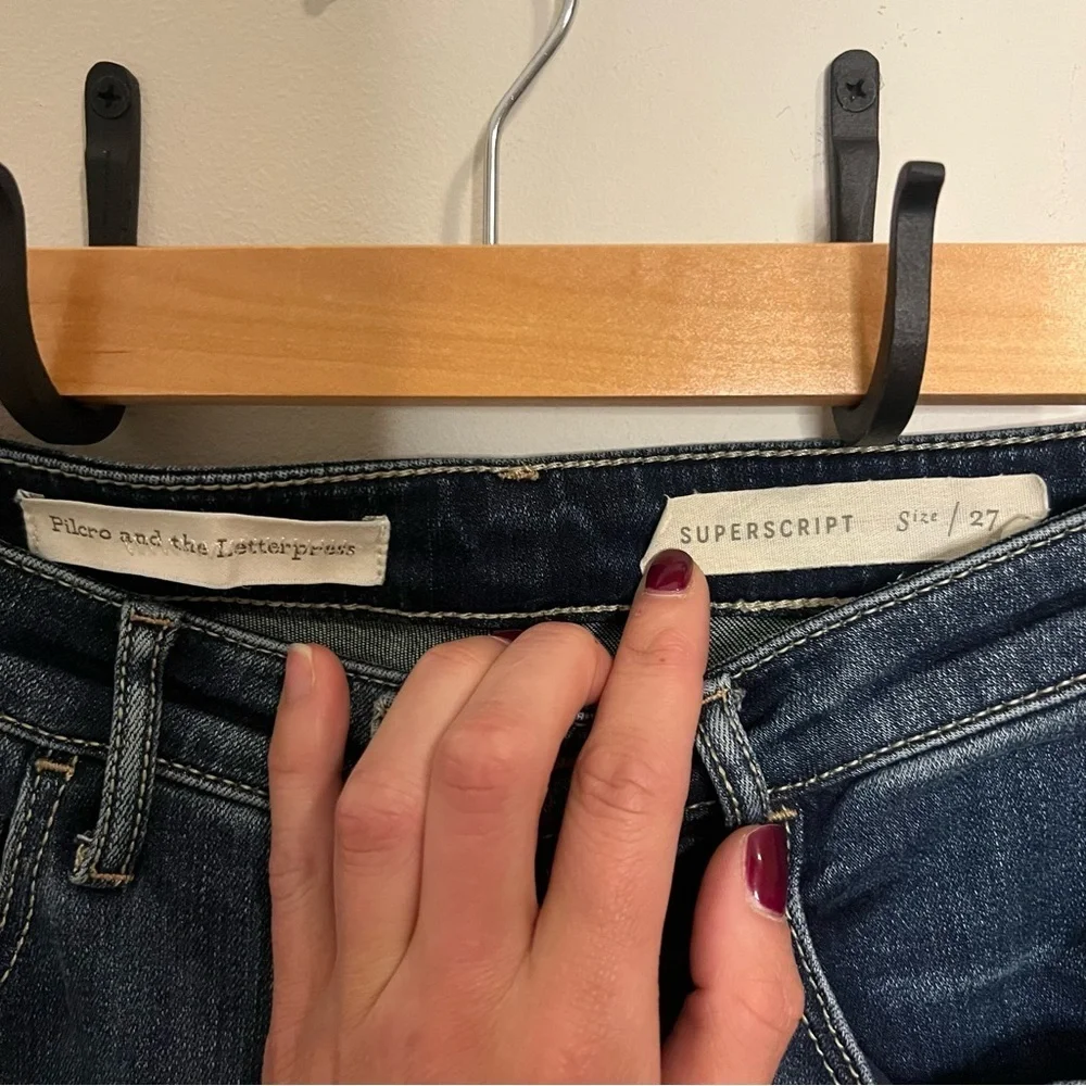 Pilcro and the Letterpress Deep Blue Denim Skinny Jeans Anthropologie Classic